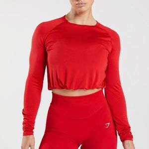 NWT Gymshark Sweat Seamless Long Sleeve Crop Top